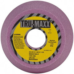 Tru-Maxx - 5" Diam, 1-1/4" Hole Size, 1-3/4" Overall Thickness, 60 Grit, Type 11 Tool & Cutter Grinding Wheel - Medium Grade, Aluminum Oxide, K Hardness, 4,585 RPM - Exact Tooling
