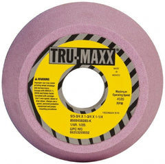 Tru-Maxx - 5" Diam, 1-1/4" Hole Size, 1-3/4" Overall Thickness, 80 Grit, Type 11 Tool & Cutter Grinding Wheel - Medium Grade, Aluminum Oxide, K Hardness, 4,585 RPM - Exact Tooling