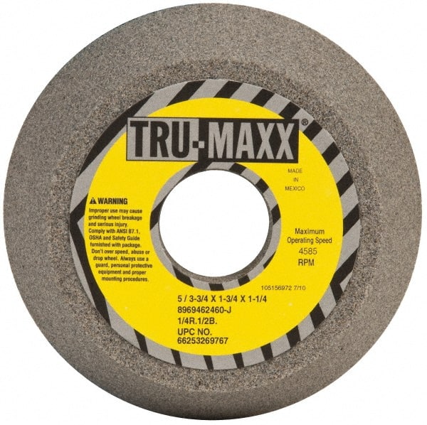 Tru-Maxx - 5" Diam, 1-1/4" Hole Size, 1-3/4" Overall Thickness, 60 Grit, Type 11 Tool & Cutter Grinding Wheel - Medium Grade, Aluminum Oxide, J Hardness, 4,585 RPM - Exact Tooling