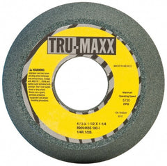 Tru-Maxx - 4" Diam, 1-1/4" Hole Size, 1-1/2" Overall Thickness, 100 Grit, Type 11 Tool & Cutter Grinding Wheel - Fine Grade, Silicon Carbide, I Hardness, 5,730 RPM - Exact Tooling