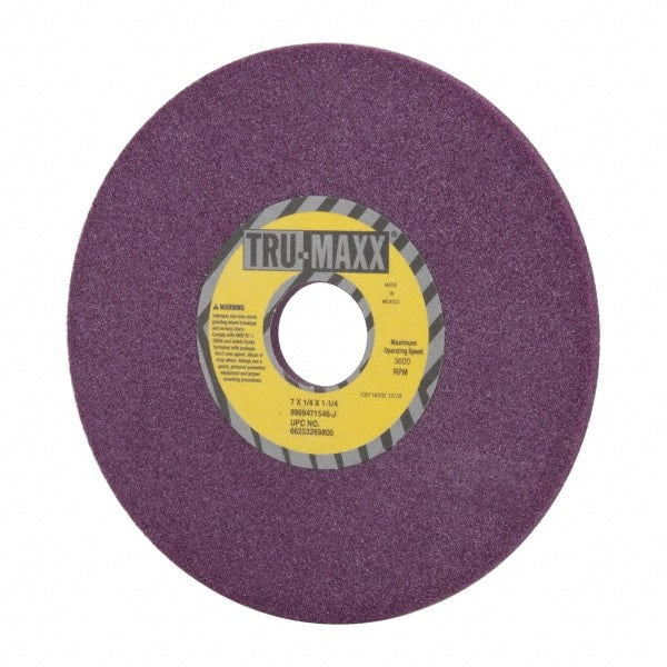 Tru-Maxx - 7" Diam x 1-1/4" Hole x 1/4" Thick, J Hardness, 46 Grit Surface Grinding Wheel - Aluminum Oxide, Type 1, Coarse Grade, 3,600 Max RPM, No Recess - Exact Tooling