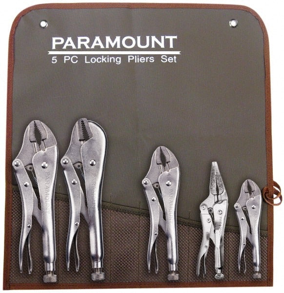Paramount - 5 Piece Locking Plier Set - Exact Tooling