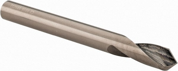Accupro - 1/4" Body Diam, 90°, 2-1/2" OAL, Solid Carbide Spotting Drill - Exact Tooling