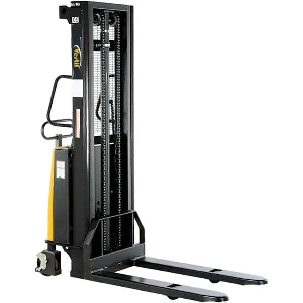 Vestil - Battery Operated Lifts Type: Stacker Powered Lift Lift Height (Inch): 118 - Exact Tooling