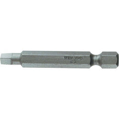 Wiha - #2" Square Size Power Bit - 1/4" Drive, 2" OAL - Exact Tooling