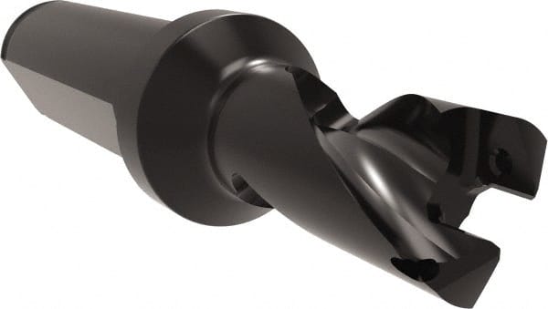 Allied Machine and Engineering - Series 15, 15 to 16mm Diam, 3/4" Diam Straight Shank with Flange, Helical Flute Spade Drill - 11/16" Max Depth, 1-3/4" Body Length, 3-25/32" OAL, Short Length, Through Coolant - Exact Tooling