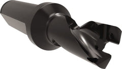 Allied Machine and Engineering - Series 15, 15 to 16mm Diam, 3/4" Diam Straight Shank with Flange, Helical Flute Spade Drill - 11/16" Max Depth, 1-3/4" Body Length, 3-25/32" OAL, Short Length, Through Coolant - Exact Tooling