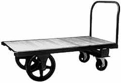 Fairbanks - 4,000 Lb Capacity Steel Platform Truck - Hardwood Deck, 36" OAW - Exact Tooling