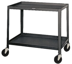 Made in USA - 500 Lb Capacity, 24" Wide x 48" Long x 34-1/2" High Service Cart - 2 Shelf, Steel, Swivel Casters - Exact Tooling
