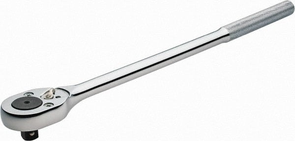 Proto - 1/2" Drive Pear Head Ratchet - Chrome Finish, 16" OAL, 24 Gear Teeth, Standard Head - Exact Tooling