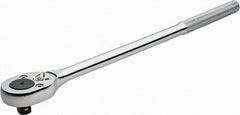Proto - 1/2" Drive Pear Head Ratchet - Chrome Finish, 16" OAL, 24 Gear Teeth, Standard Head - Exact Tooling