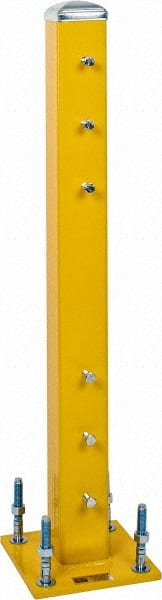 Steel King - Double 42 Inch High Center Steel Guard Rail Mount Post - Yellow, 10 Inch Mounted Length x 10 Inch Mounted Width For Use with Steel King Railing - Exact Tooling