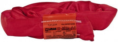 Lift-All - 3' Long x 3" Wide, 13,200 Lb Vertical Capacity, Polyester Web Sling - 10,600 Lb Choker Capacity, 1-3/8" Diam Chain, Red - Exact Tooling