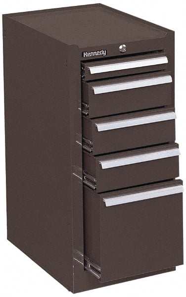 Kennedy - 5 Drawer Red Side Cabinet - 13-5/8" Wide x 29" High x 18" Deep, Use with 27" Wide Roller Cabinet - Exact Tooling