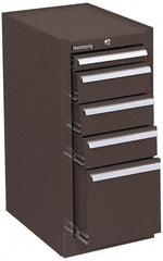 Kennedy - 5 Drawer Red Side Cabinet - 13-5/8" Wide x 29" High x 18" Deep, Use with 27" Wide Roller Cabinet - Exact Tooling