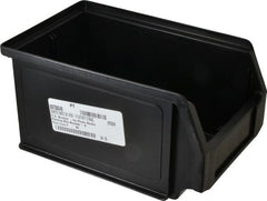 SSI Schaefer - 11 Lb. Load Capacity, 9-1/4" Deep, Black Polypropylene Hopper Stacking Bin - 4-3/4" High x 5-3/4" Wide x 9-1/4" Long - Exact Tooling