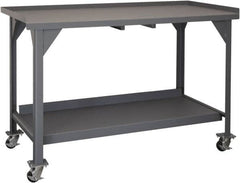 Durham - Roll-Around Workbench Mobile Work Bench - Steel, Gray, 60" Long x 30" Deep x 39-1/2" High - Exact Tooling