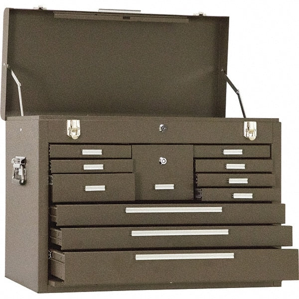 Kennedy - 11 Drawer Tool Chest - 26-1/8" Wide x 12-1/8" Deep x 18-7/8" High, Steel, Brown - Exact Tooling