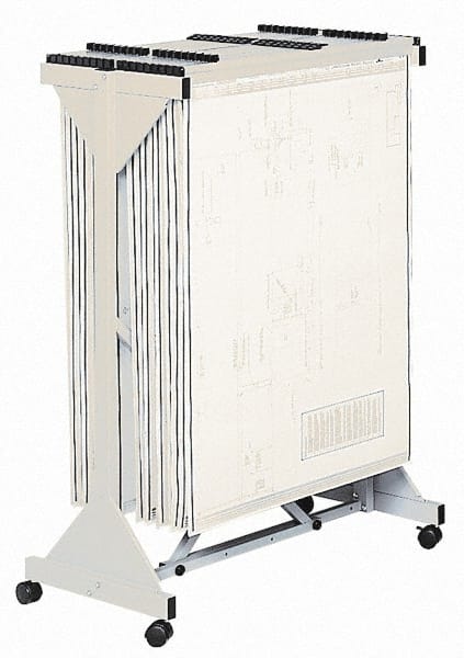 Safco - 29 Inch Wide x 20-1/2 Inch Deep x 54-1/2 Inch High, Steel Vertical Print Storage - Putty, 18 to 42 Inch Clamp Width - Exact Tooling