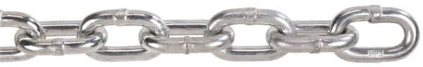 Peerless Chain - 3/16" Welded Proof Coil Chain - 800 Lb Capacity, Grade 30, 250' Long, Carbon Steel, Bright Chrome Finish - Exact Tooling