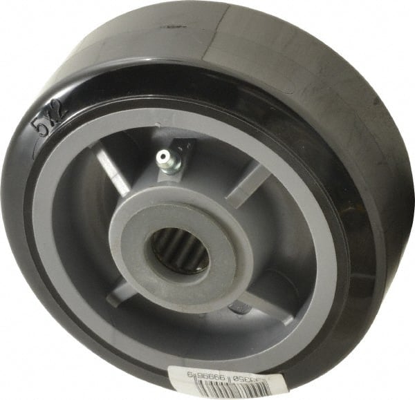 Fairbanks - 5 Inch Diameter x 2 Inch Wide, Polyurethane Caster Wheel - 750 Lb. Capacity, 2-3/16 Inch Hub Length, 3/4 Inch Axle Diameter, Roller Bearing - Exact Tooling