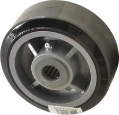 Fairbanks - 5 Inch Diameter x 2 Inch Wide, Polyurethane Caster Wheel - 750 Lb. Capacity, 2-3/16 Inch Hub Length, 3/4 Inch Axle Diameter, Roller Bearing - Exact Tooling