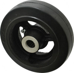 Fairbanks - 6 Inch Diameter x 2 Inch Wide, Rubber Caster Wheel - 410 Lb. Capacity, 2-3/16 Inch Hub Length, 3/4 Inch Axle Diameter, Roller Bearing - Exact Tooling