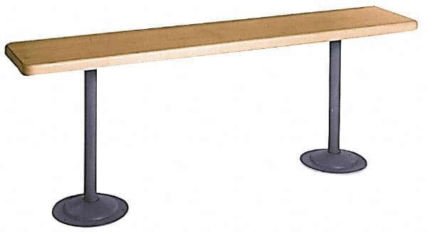 Made in USA - 5' Long x 9-1/2" Wide x 1-1/4" Thick, Maple Wood Bench Seat - Order Pedestals Separately - Exact Tooling
