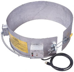 Made in USA - 9-1/4" Wide, 5 Gallon Wrap-Around Drum Heater - 120 Volt, to 800 Watts, 0.9 Amps, 0°F to 165°F Thermostat Rating - Exact Tooling