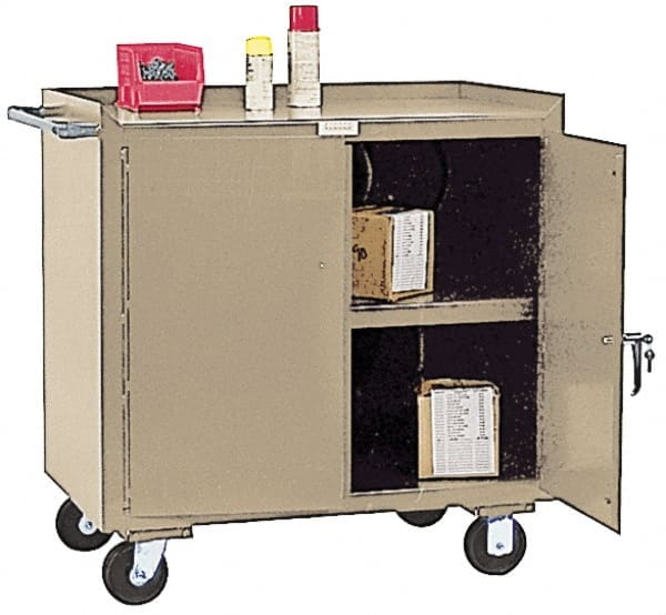 Durham - 800 Lb Capacity, 2 Door Mobile Cabinet - 46" Wide x 21" Deep x 34" High, Steel, Gray - Exact Tooling