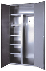 Durham - 5 Shelf Combination Storage Cabinet - Steel, 36" Wide x 24" Deep x 84" High, Gray - Exact Tooling