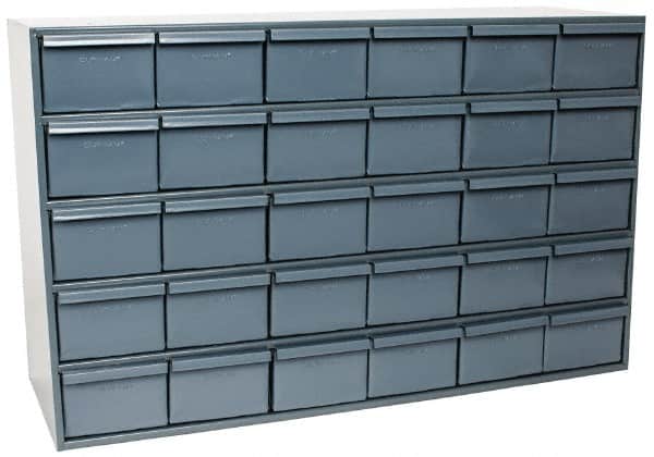Durham - 30 Drawer, Small Parts Steel Storage Cabinet - 11-3/4" Deep x 33-3/4" Wide x 21-1/8" High - Exact Tooling