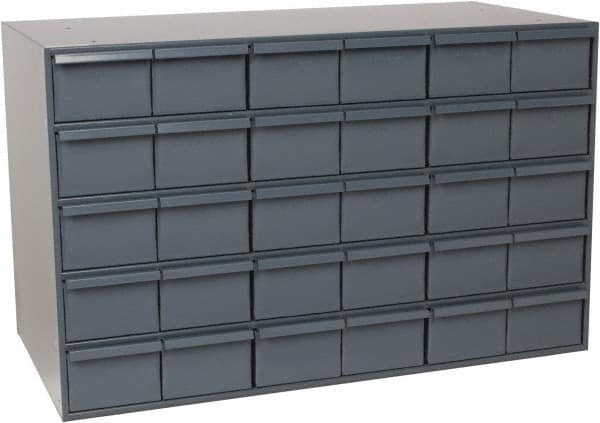 Durham - 30 Drawer, Small Parts Steel Storage Cabinet - 17-1/4" Deep x 33-3/4" Wide x 21-1/8" High - Exact Tooling