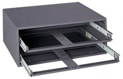 Durham - 2 Drawer, Small Parts Slide Rack Cabinet - 15-3/4" Deep x 20" Wide x 8-1/8" High - Exact Tooling