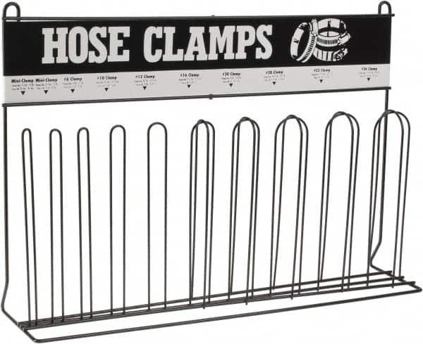 Durham - Blue 10 Post Hose Clamp Rack - 23-1/4" Wide x 15-3/4" High x 5-3/8" Deep - Exact Tooling