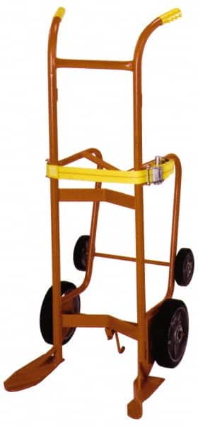 Wesco Industrial Products - 1,000 Lb Load Capacity, 55 Gal Drum Hand Truck - 23-3/4" Wide x 57-1/2" High, 4 Wheels - Exact Tooling