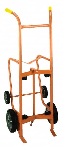 Wesco Industrial Products - 1,000 Lb Load Capacity, 55 Gal Drum Hand Truck - 24" Wide x 56" High, 4 Wheels - Exact Tooling