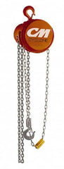 CM - 12,000 Lb Lifting Capacity, 10' Lift Height, Hand Hoist - Made from Chain, 156' Overhaul to Lift 1', 90 Lb Avg Pull to Lift Rated Load, 3 Chains - Exact Tooling