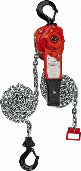 CM - 1,500 Lb Lifting Capacity, 10' Lift Height, Lever Hoist - Made from Chain, 45 Lb Avg Pull to Lift Rated Load - Exact Tooling