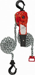 CM - 1,500 Lb Lifting Capacity, 10' Lift Height, Lever Hoist - Made from Chain, 45 Lb Avg Pull to Lift Rated Load - Exact Tooling