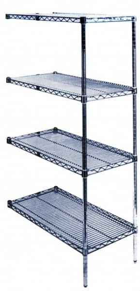 Value Collection - 4 Shelf Wire Shelving Unit - 60" Wide x 24" Deep x 63" High, - Exact Tooling