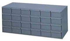 Durham - 24 Drawer, Small Parts Steel Storage Cabinet - 11-5/8" Deep x 33-3/4" Wide x 14-3/8" High - Exact Tooling