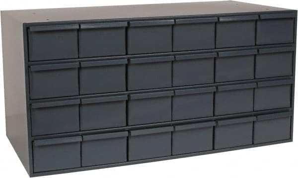 Durham - 24 Drawer, Small Parts Steel Storage Cabinet - 17-1/4" Deep x 33-3/4" Wide x 17" High - Exact Tooling