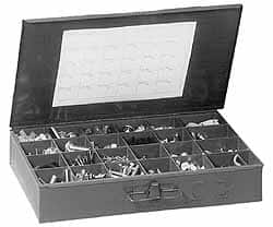 Value Collection - 168 Piece, 1/4x1 to 3/4 x 3-1/2, Steel Lag Screw Assortment - Hex Head, Hex Drive, 1 to 3-1/2" Long, Zinc-Plated Finish - Exact Tooling