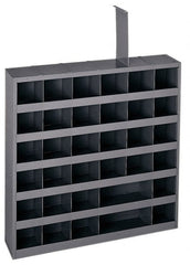 Durham - 36 Bin Bin Shelving Unit with Removable Dividers - 23-3/4 Inch Overall Width x 4-3/4 Inch Overall Depth x 23-3/4 Inch Overall Height, Gray Steel Bins - Exact Tooling