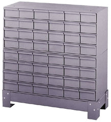 Durham - 48 Bin Bin Shelving Unit with Drawers - 34-1/8 Inch Overall Width x 12-1/4 Inch Overall Depth x 33-3/4 Inch Overall Height, Gray Steel Bins - Exact Tooling