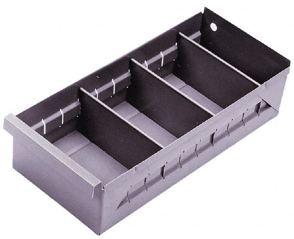 Durham - 11-3/4" Deep, Gray Steel Drawer Bin - 2-3/4" High x 5-3/8" Wide x 11-3/4" Long - Exact Tooling