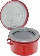 Eagle - 1 Quart Capacity, Coated Steel, Red Bench Can - 3-5/8 Inch High x 6-1/4 Inch Diameter, 2-1/2 Inch Dasher Diameter - Exact Tooling