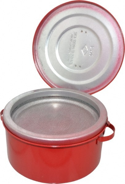 Eagle - 2 Quart Capacity, Coated Steel, Red Bench Can - 4-1/4 Inch High x 8 Inch Diameter, 2-1/2 Inch Dasher Diameter - Exact Tooling
