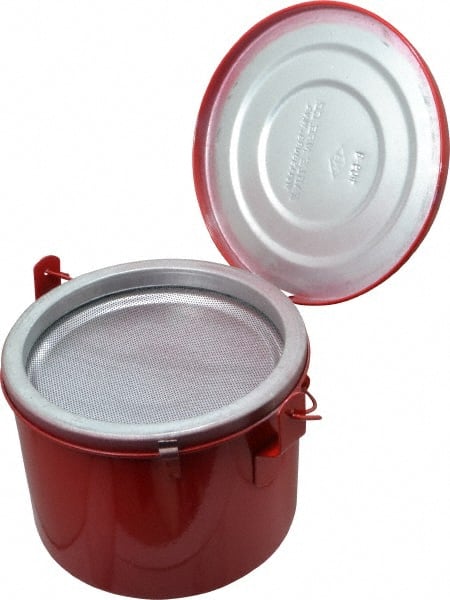 Eagle - 4 Quart Capacity, Coated Steel, Red Bench Can - 6-1/2 Inch High x 8 Inch Diameter, 2-1/2 Inch Dasher Diameter - Exact Tooling